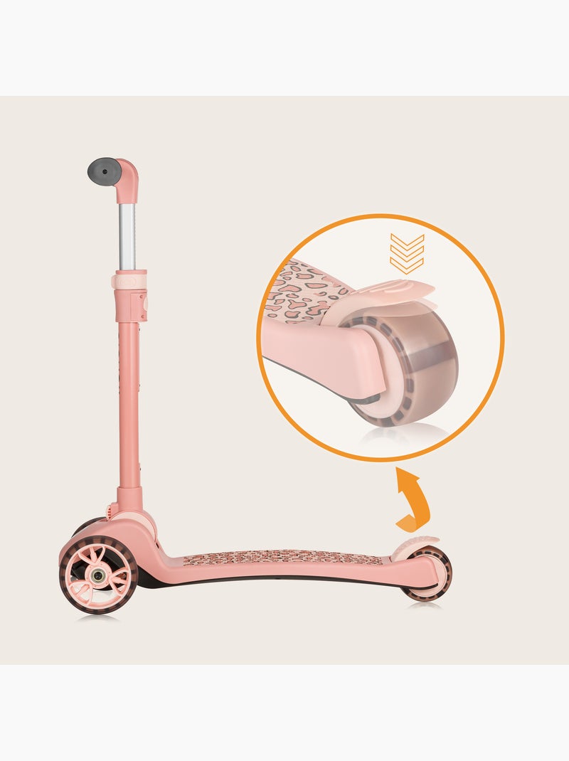 Draisienne trottinette evolutive LIONELO Franky - Roues éclairées - Jusqu’à 50 kg - Panier Rose - Kiabi