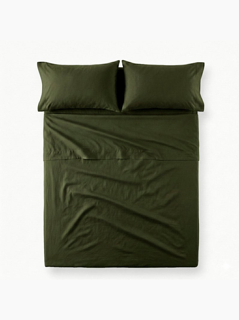 Drap Basic "Happyfriday" Vert olive - Kiabi