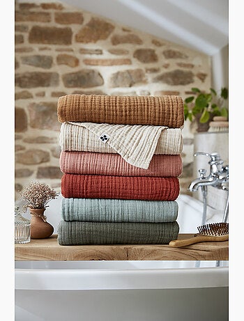 Drap de bain - quadruple gaze de coton 220 g/m² - gaia
