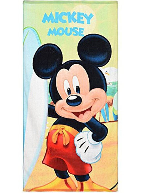 Drap de bain 'Mickey Mouse' motif surf multicolore 140 x 70 cm - Kiabi Drap de bain 'Mickey Mouse' motif surf multicolore 140 x 70 cm - Kiabi