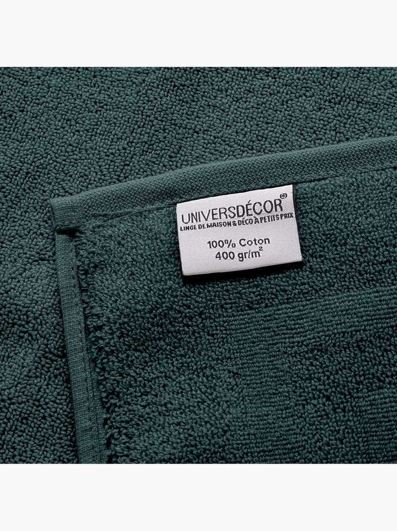 Drap de douche spa 100% coton 400 gr/m² Vert émeraude - Kiabi