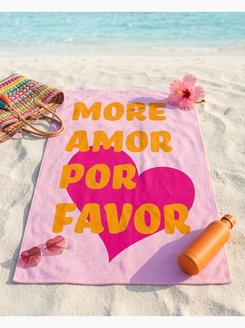 Drap de Plage 100x180 cm 100% Polyester | More Amor Por Favor Rose Fuchsia Orange Cœur XL | Séchage - Kiabi Drap de Plage 100x180 cm 100% Polyester | More Amor Por Favor Rose Fuchsia Orange Cœur XL | Séchage - Kiabi
