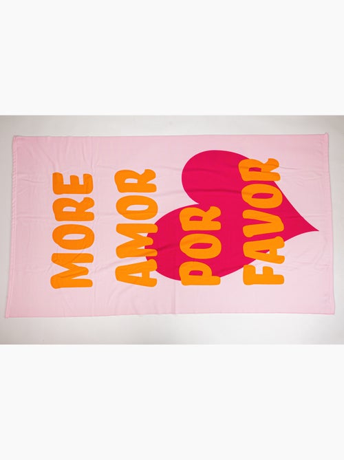 Drap de Plage 100x180 cm 100% Polyester | More Amor Por Favor Rose Fuchsia Orange Cœur XL | Séchage - Kiabi Drap de Plage 100x180 cm 100% Polyester | More Amor Por Favor Rose Fuchsia Orange Cœur XL | Séchage - Kiabi