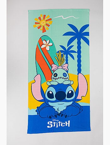 Drap de Plage Disney Stitch 70x140 cm 100% Polyester | Stitch & Scrump Surf Bleu Turquoise Hawaï