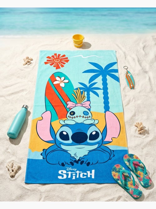 Drap de Plage Disney Stitch 70x140 cm 100% Polyester | Stitch & Scrump Surf Bleu Turquoise Hawaï - Kiabi Drap de Plage Disney Stitch 70x140 cm 100% Polyester | Stitch & Scrump Surf Bleu Turquoise Hawaï - Kiabi