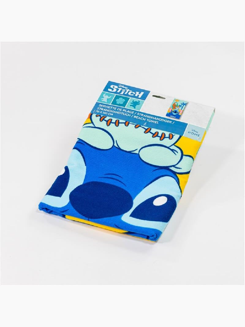 Drap de Plage Disney Stitch 70x140 cm 100% Polyester | Stitch & Scrump Surf Bleu Turquoise Hawaï Beige/Vert/Bleu - Kiabi