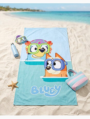 Drap de Plage Enfant Bluey 70x140 cm 100% Coton