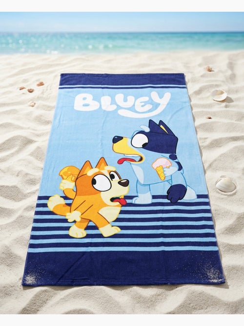 Drap de Plage Enfant Bluey 70x140 cm 100% Polyester - Kiabi Drap de Plage Enfant Bluey 70x140 cm 100% Polyester - Kiabi