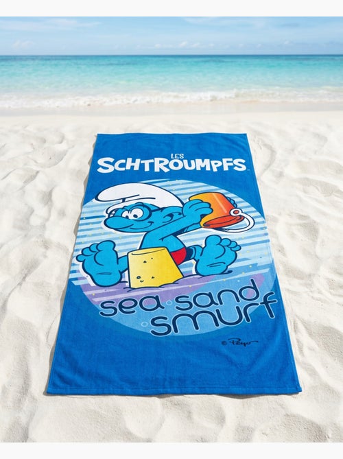 Drap de Plage Enfant Les Schtroumpfs 70x140 cm 100% Polyester - Kiabi Drap de Plage Enfant Les Schtroumpfs 70x140 cm 100% Polyester - Kiabi
