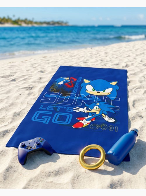 Drap de Plage Enfant Sonic the Hedgehog 70x140 cm 100% Polyester - Kiabi Drap de Plage Enfant Sonic the Hedgehog 70x140 cm 100% Polyester - Kiabi