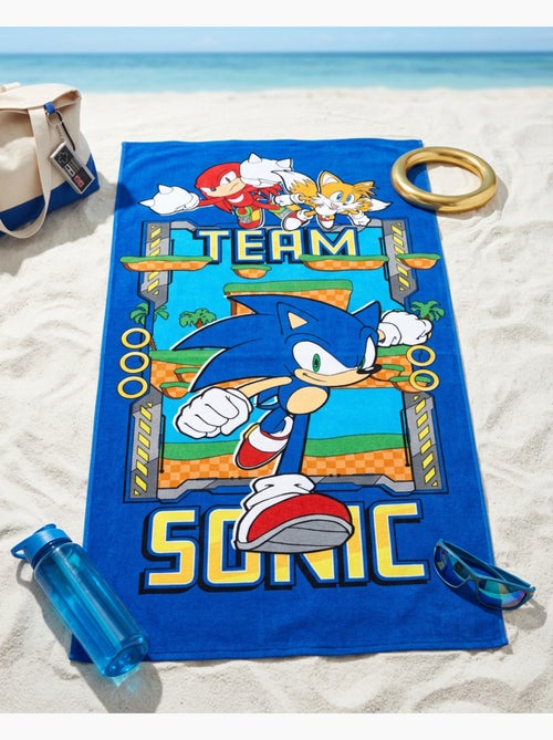 Drap de Plage Enfant Team Sonic 70x140 cm 100% Polyester - Kiabi
