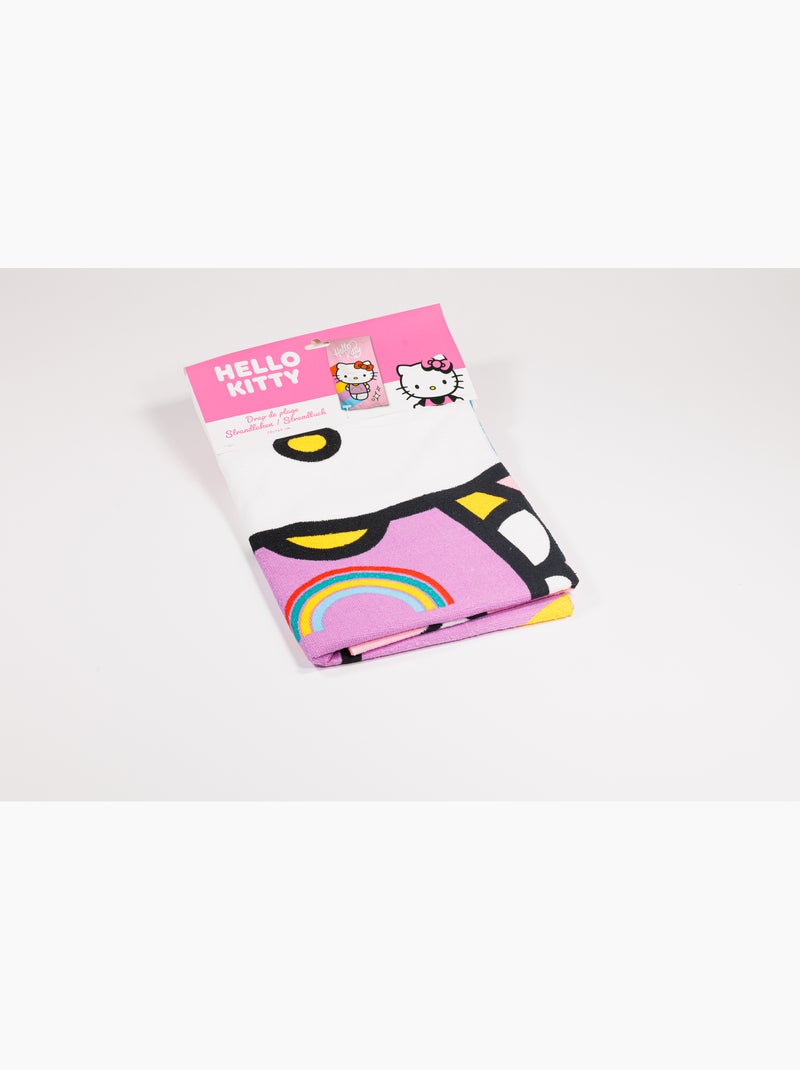Drap de Plage Fille Hello Kitty Sanrio 70x140 cm 100% Polyester Beige/Rose - Kiabi