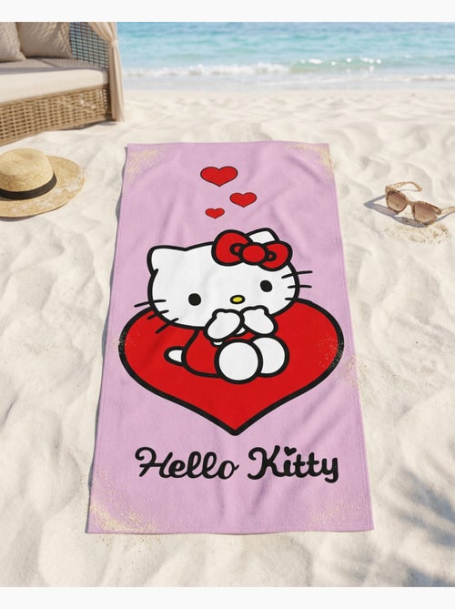 Drap de Plage Fille Hello Kitty Sanrio 70x140 cm 100% Polyester - Kiabi