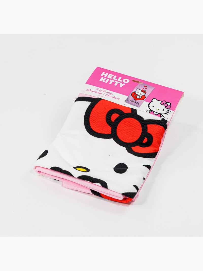 Drap de Plage Fille Hello Kitty Sanrio 70x140 cm 100% Polyester Beige/Rose - Kiabi