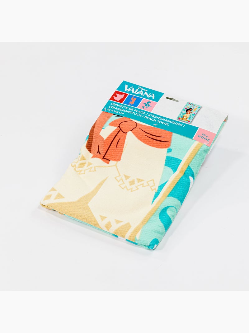 Drap de Plage Fille Vaiana Disney 70x140 cm 100% Polyester Bleu turquoise - Kiabi
