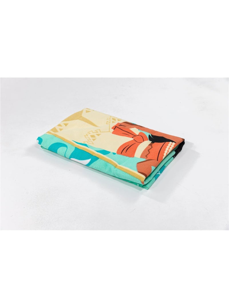 Drap de Plage Fille Vaiana Disney 70x140 cm 100% Polyester Bleu turquoise - Kiabi