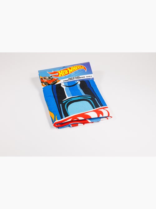 Drap de Plage Garçon Hot Wheels 70x140 cm 100% Polyester | Voiture de Course Bleue - Kiabi