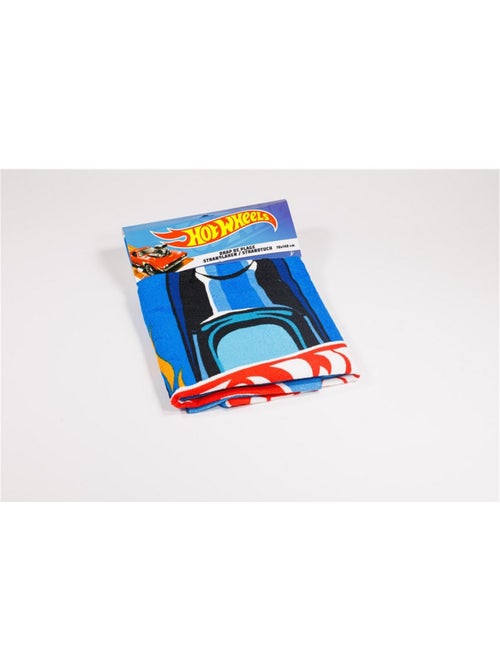 Drap de Plage Garçon Hot Wheels 70x140 cm 100% Polyester | Voiture de Course Bleue - Kiabi