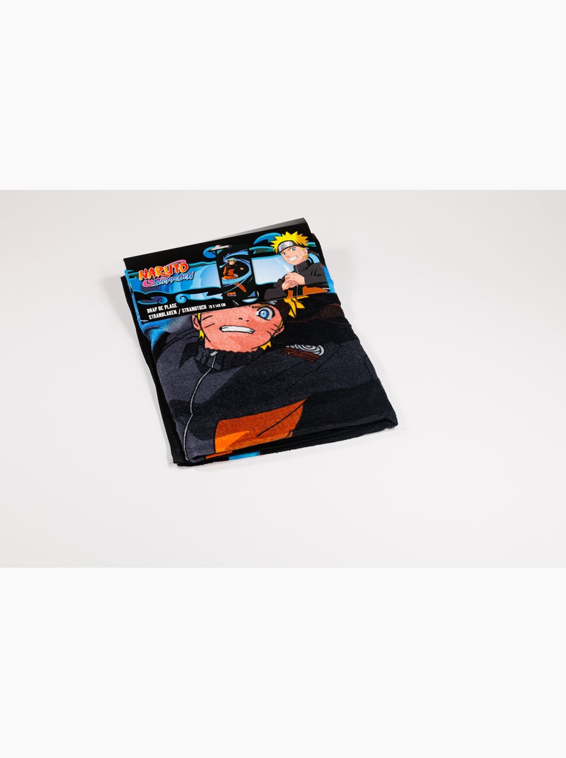 Drap de Plage Naruto Shippuden 70x140 cm 100% Coton Noir Beige Noir - Kiabi