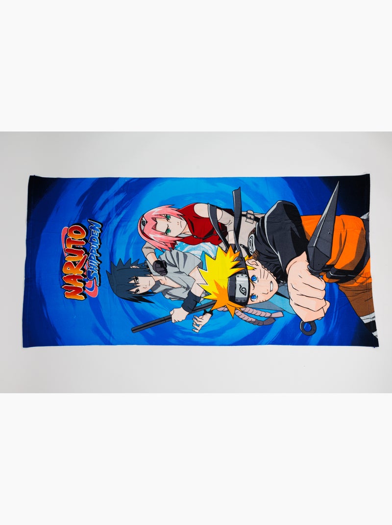 Drap de Plage Naruto Shippuden 70x140 cm 100% Polyester Noir Bleu Noir - Kiabi
