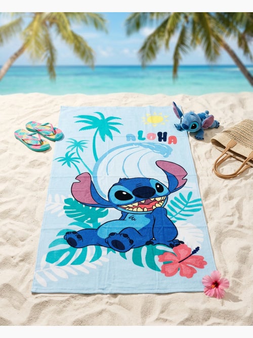Drap de Plage Stitch Disney 70x140 cm 100% Coton - Kiabi