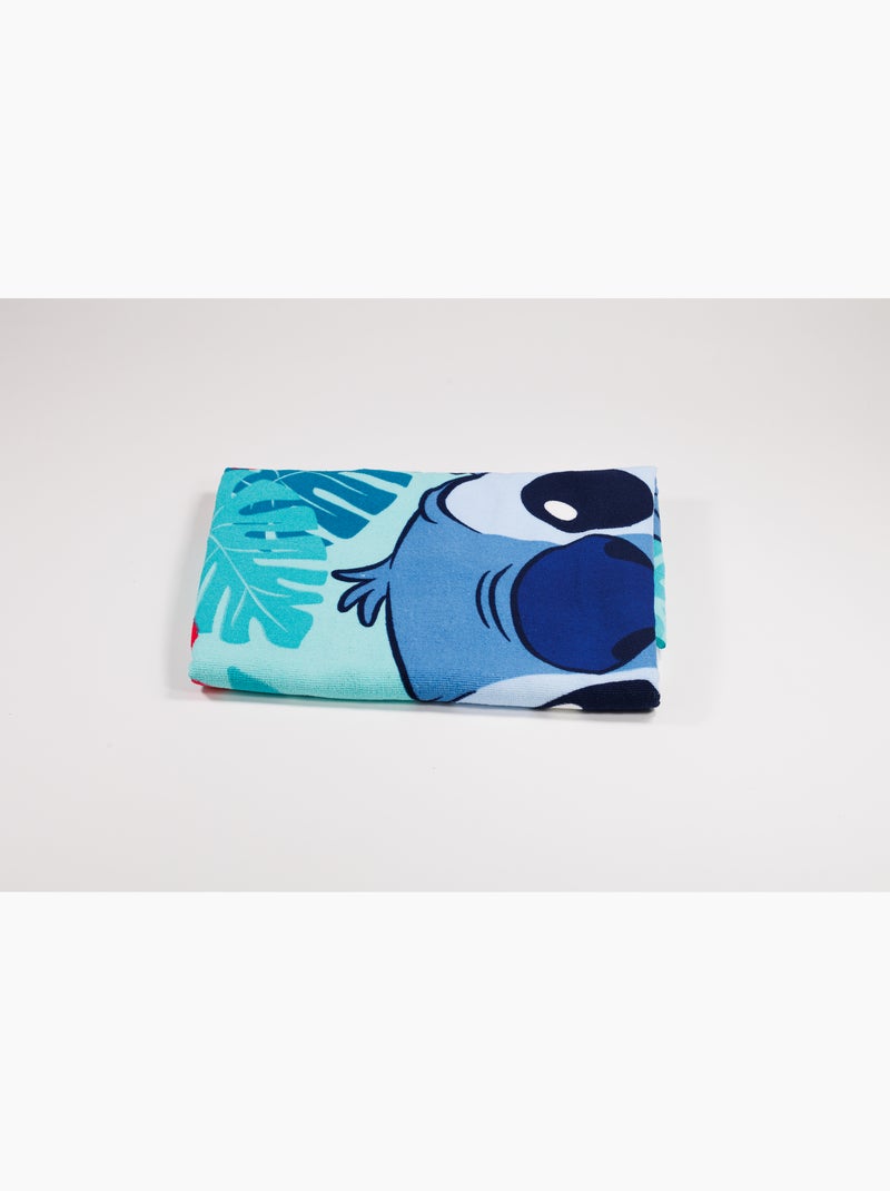 Drap de Plage Stitch Disney 70x140 cm 100% Polyester Bleu turquoise - Kiabi