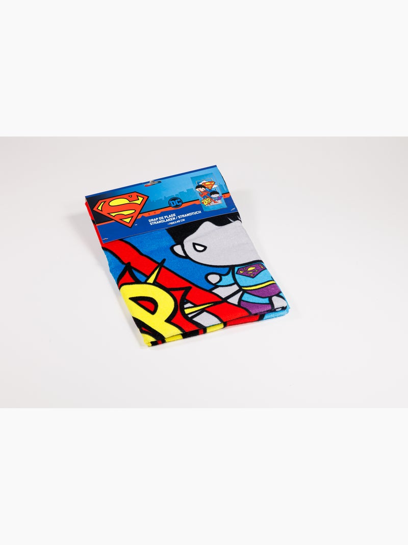 Drap de Plage Superman DC Comics 70x140cm – ZAP Chibi – 100% Coton – Licence Officielle Noir Bleu - Kiabi