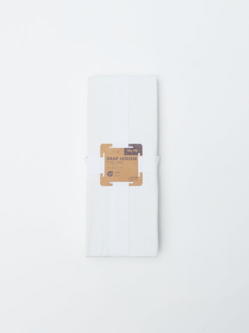 Drap housse 1 personne 90 x 190 en coton - Kiabi Drap housse 1 personne 90 x 190 en coton - Kiabi