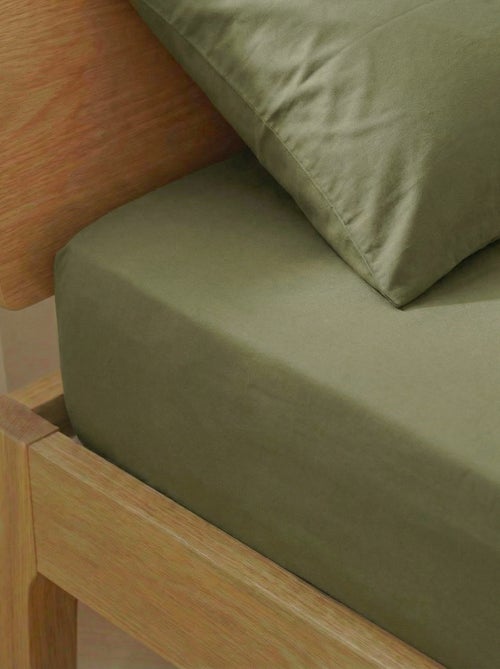Drap housse 1 personne 90 x 190 en coton - Kiabi Drap housse 1 personne 90 x 190 en coton - Kiabi