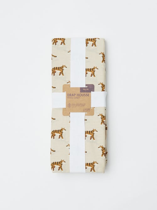 Drap housse 1 personnes 90 x 190 en coton - Kiabi
