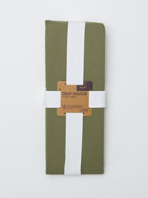 Drap housse 1 personnes (90x190) en coton - Kiabi Home - Kiabi Drap housse 1 personnes (90x190) en coton - Kiabi Home - Kiabi