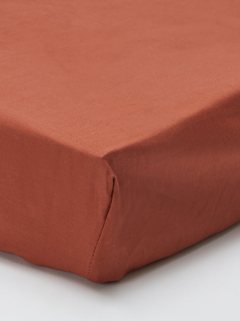 Drap housse 1 personnes (90x190) en coton - Kiabi Home Terracota - Kiabi