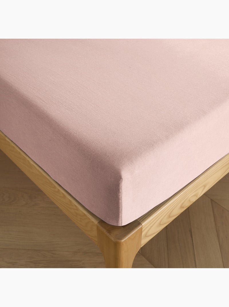 Drap housse – 100% coton 57 fils/cm² Rose poudré - Kiabi