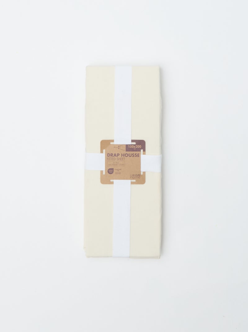 Drap housse (150x200cm) en coton Ecru - Kiabi