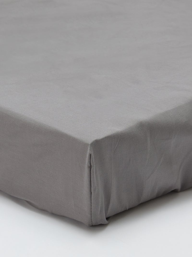 Drap housse (150x200cm) en coton Gris - Kiabi