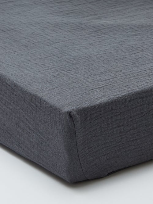 Drap housse 2 personnes (140x200) en double gaze de coton - Kiabi Home - Kiabi Drap housse 2 personnes (140x200) en double gaze de coton - Kiabi Home - Kiabi