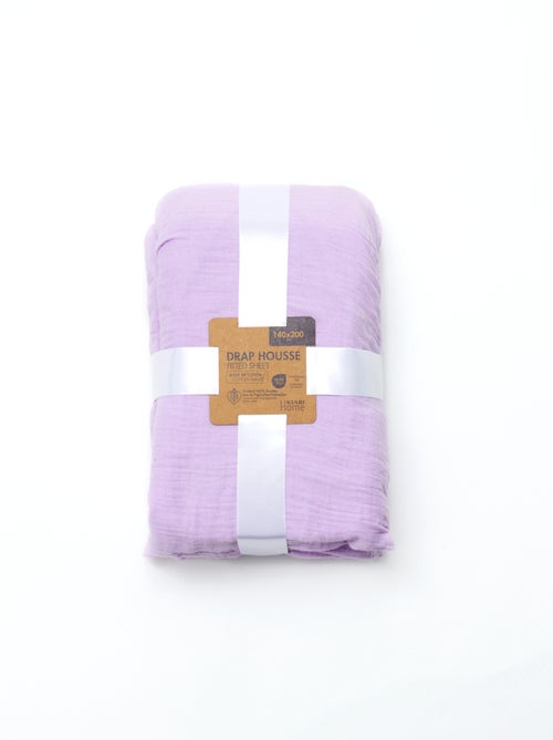 Drap housse 2 personnes (140x200) en double gaze de coton - Kiabi Home - Kiabi Drap housse 2 personnes (140x200) en double gaze de coton - Kiabi Home - Kiabi