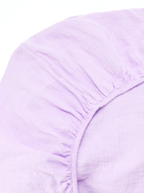 Drap housse 2 personnes (140x200) en double gaze de coton - Kiabi Home - Kiabi Drap housse 2 personnes (140x200) en double gaze de coton - Kiabi Home - Kiabi