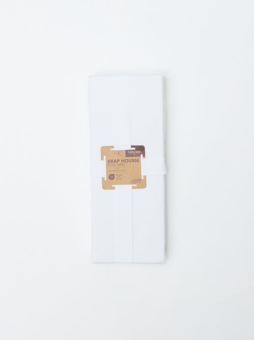 Drap housse 2 personnes (160x200cm) en coton - Kiabi Home - Kiabi