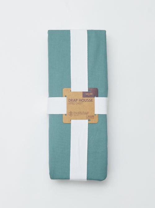 Drap housse 2 personnes (160x200cm) en coton - Kiabi Home - Kiabi Drap housse 2 personnes (160x200cm) en coton - Kiabi Home - Kiabi