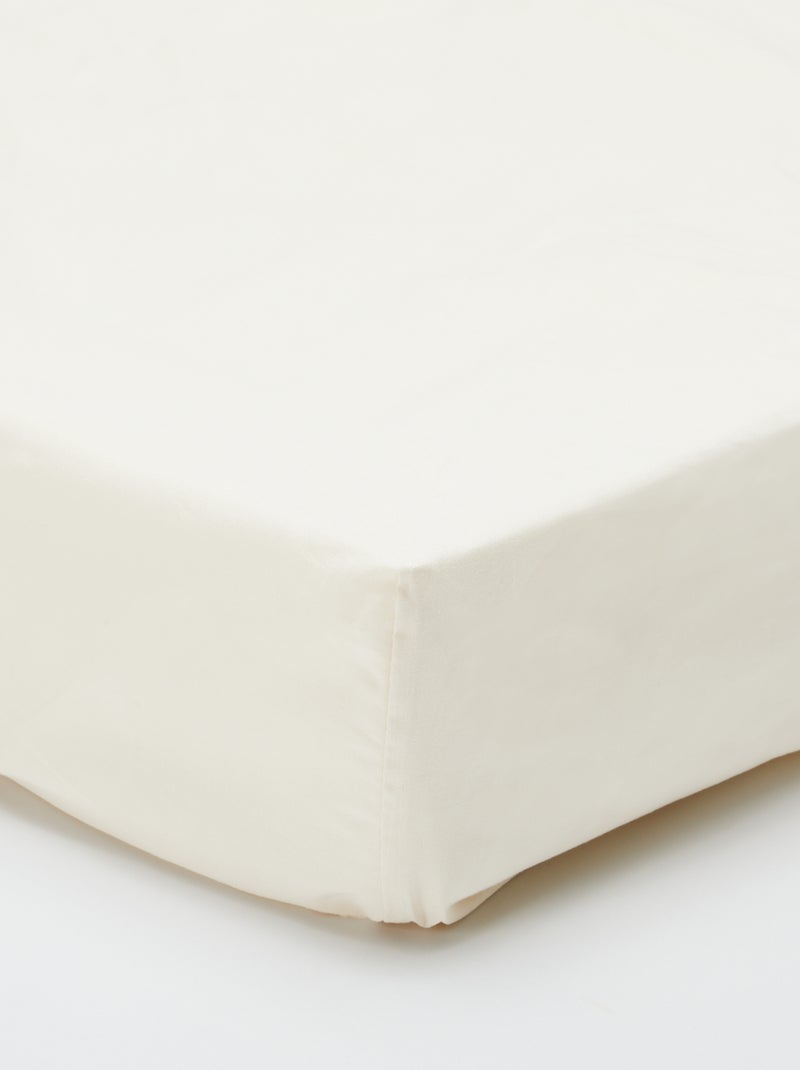 Drap housse 2 personnes (180x200) en coton - Kiabi Home Blanc cassé - Kiabi