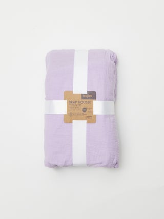 Drap housse 2 personnes (180x200) en double gaze de coton - Kiabi Home
