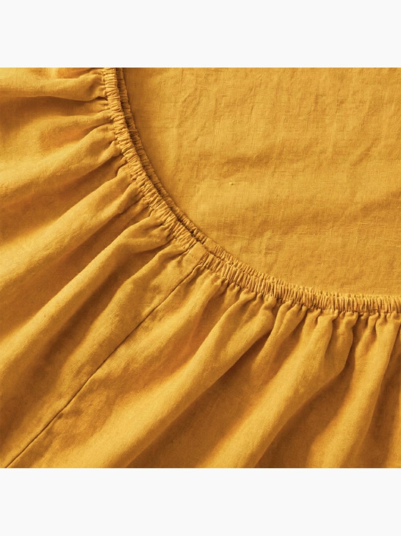 Drap-housse Basic "Happyfriday" Moutarde - Kiabi