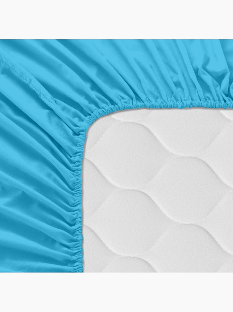 Drap-housse Basic "Happyfriday" Turquoise - Kiabi