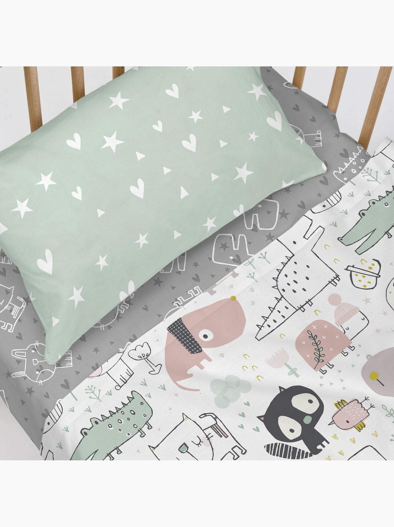 Drap-housse Best buddies Lit Bébé "Happyfriday" Multicolore - Kiabi