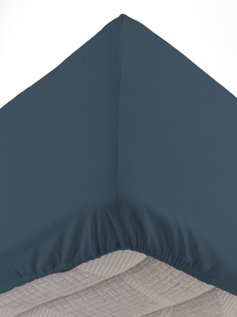 Drap housse Coton LINA Douceur d'Intérieur Bleu nuit - Kiabi