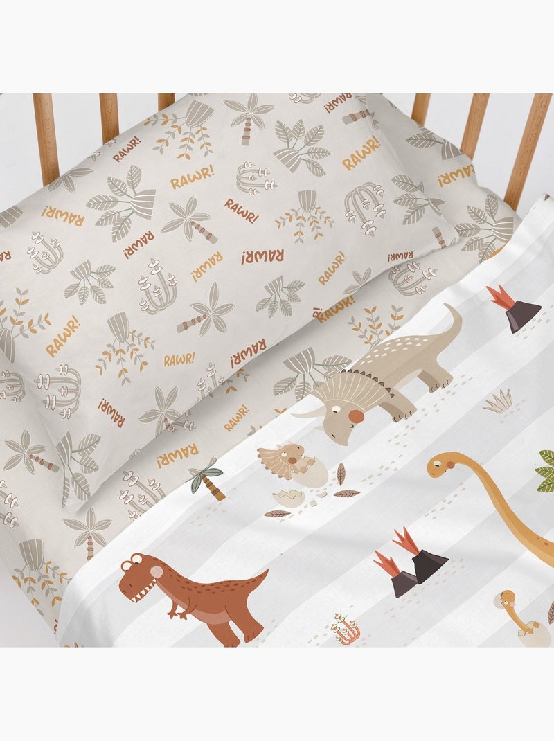 Drap-housse Dino family "Happyfriday" Multicolore - Kiabi