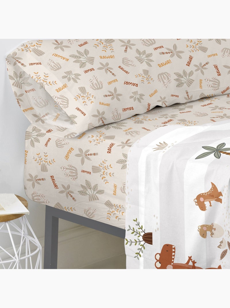 Drap-housse Dino family "Happyfriday" Multicolore - Kiabi