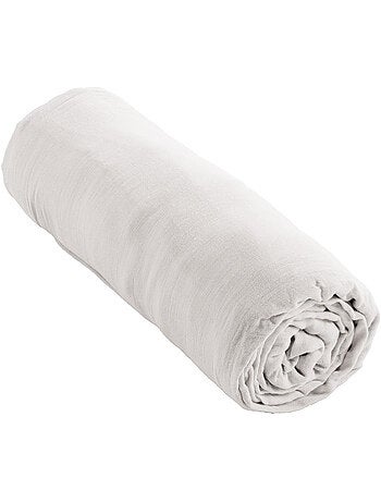 Drap-housse – double gaze de coton 125 g/m² – bonnet 30 cm - gaïa