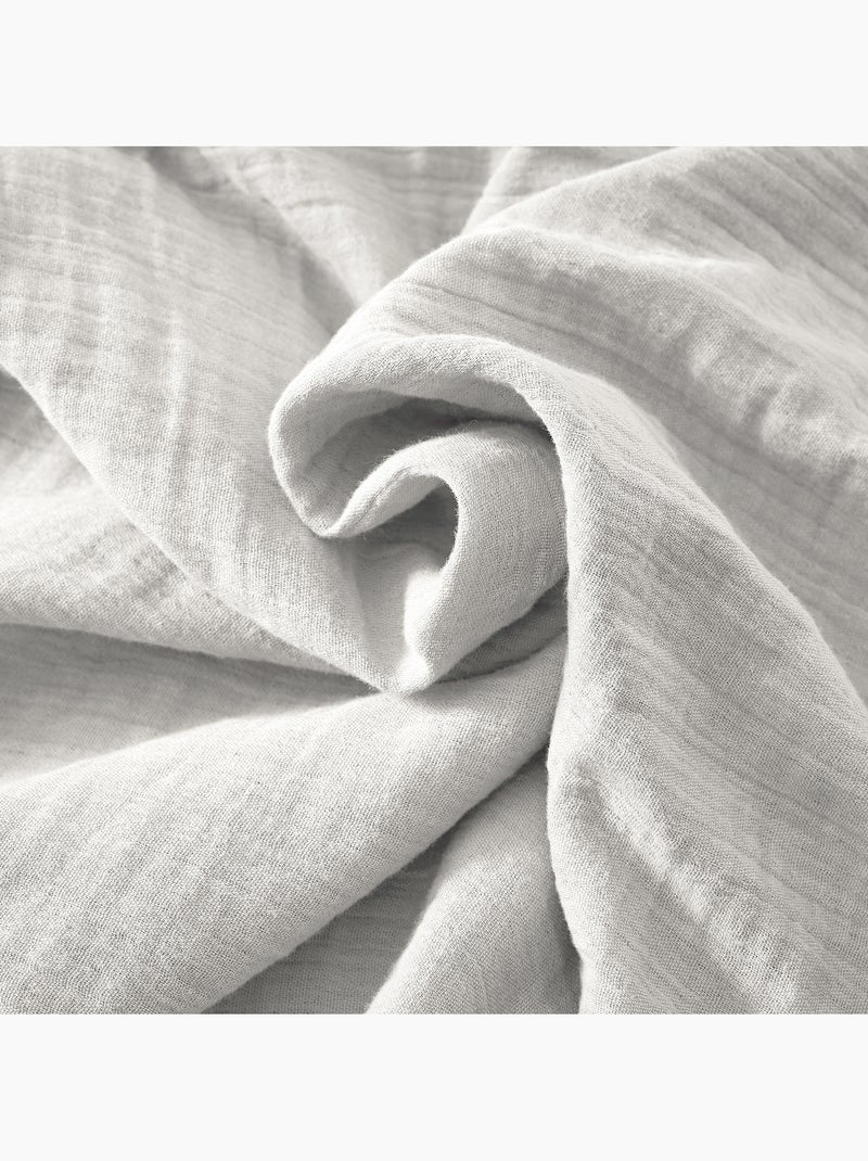 Drap-housse – double gaze de coton 125 g/m² – bonnet 30 cm - gaïa Gris - Kiabi